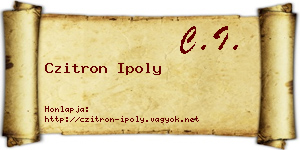 Czitron Ipoly névjegykártya